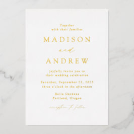 Elegancia moderna Boda  Invitación al Relieve meta