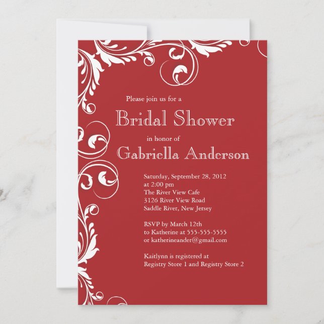 Elegancia moderna Invitación a la ducha de novia r (Anverso)