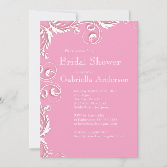Elegancia moderna Invitación a la ducha de novia r (Anverso)