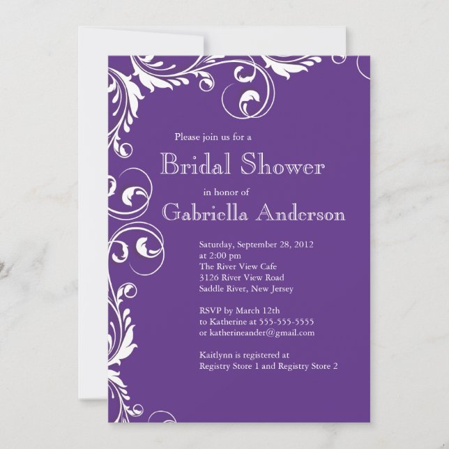 Elegancia moderna Invitación a la ducha marrón mar (Anverso)