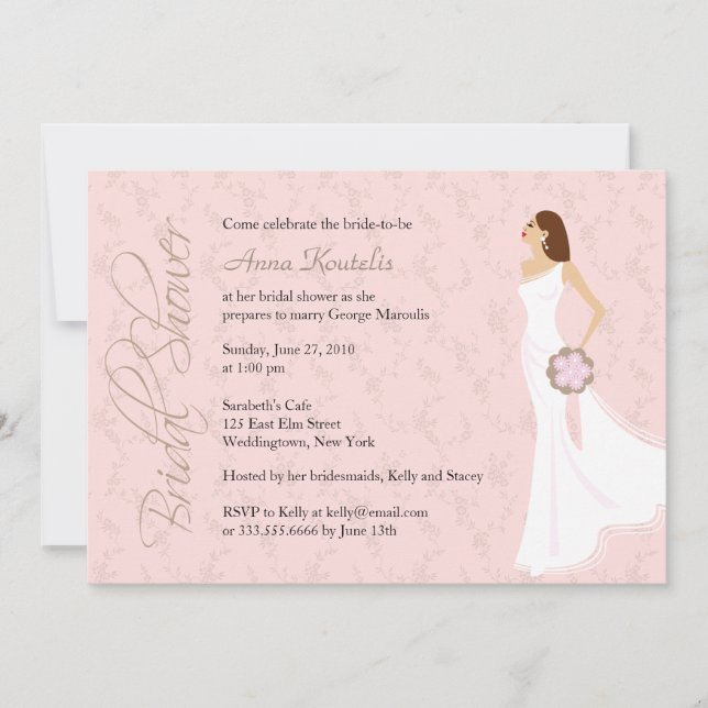 Elegancia moderna Invitación a la ducha nupcial (Anverso)