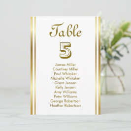 Elegancia moderna número de mesa Asientos en oro