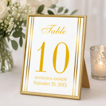 Elegancia moderna número de mesa de oro Asientos