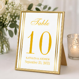 Elegancia moderna número de mesa de oro Asientos 
