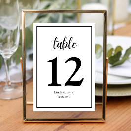 Elegancia Moderna Personalizada Número de Mesa de