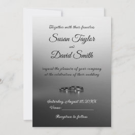 Elegancia moderna: tarjeta Boda blanco-negro-gris