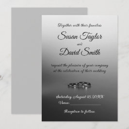 Elegancia moderna: tarjeta Boda blanco-negro-gris