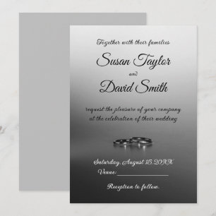 Elegancia moderna: tarjeta Boda blanco-negro-gris