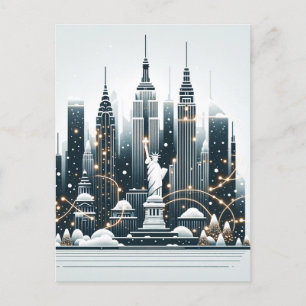 Elegancia Navideña en Nueva York - Tarjeta de Navi