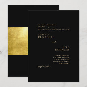 Elegancia negra en la invitación a la boda en movi