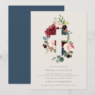 Elegancia otoño bautismo invitación