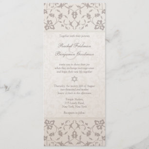 Elegancia plateada - Invitación a la boda judía