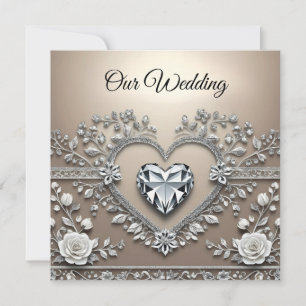 Elegancia plateada y crema: Boda del corazón de lo