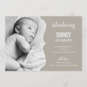 Elegancia refinada Anuncio de nacimiento de bebé