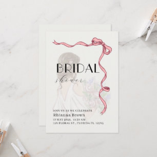 Elegancia ruborizante Bridal Shower Invitación