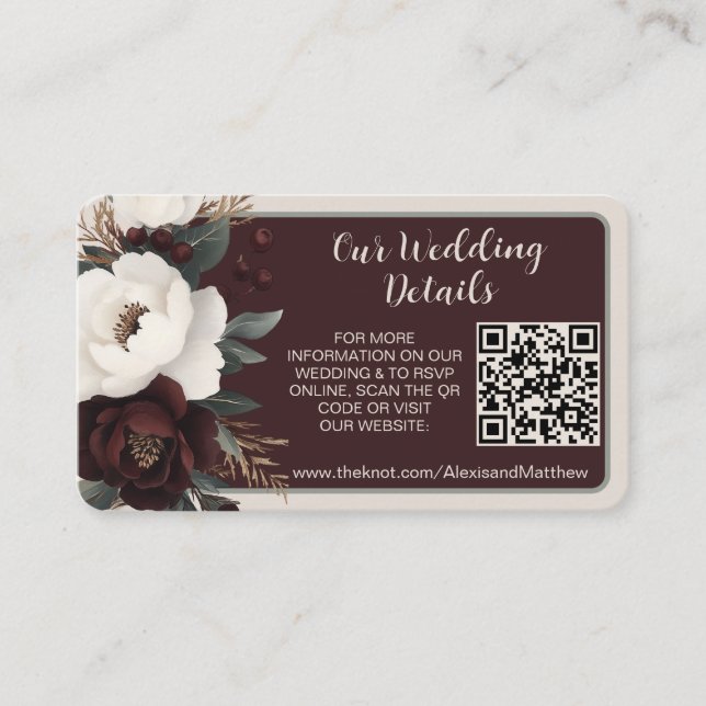 Elegancia Rusa Código QR Tarjeta de gabinete de fo (Anverso)