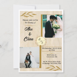 Elegancia Rústica Invitación de Foto Personalizada
