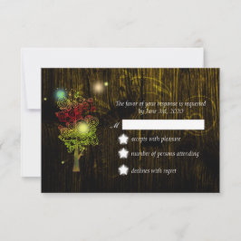 Elegancia rústica Mocha Brown Country Wedding RSVP