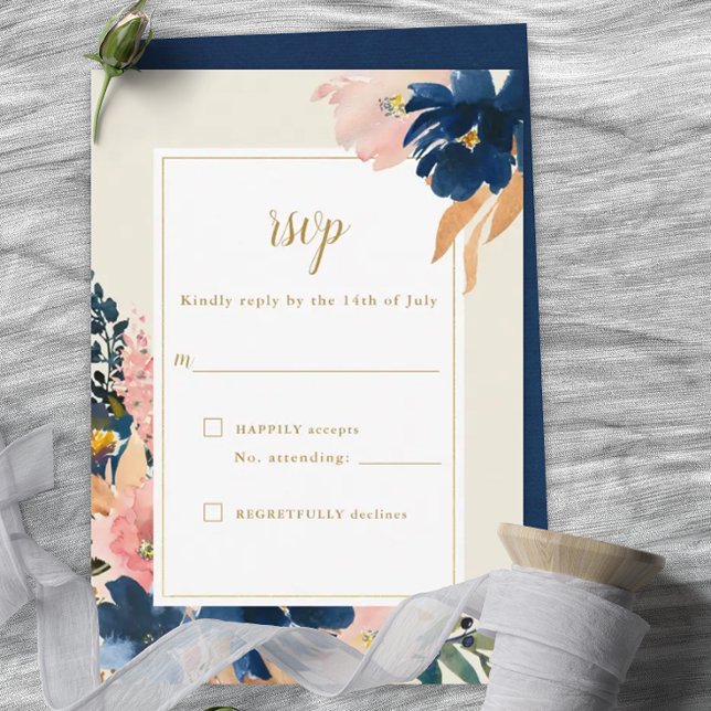 Elegancia salvaje | Coche RSVP Rubor & Gold Weddin (Subido por el creador)