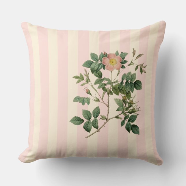 Elegancia salvaje: Cojín decorativo Rosa malmundar (Anverso)