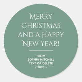 Elegancia silenciosa - Pegatina navideña Verde azu