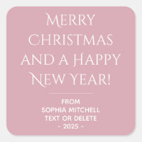 Elegancia silenciosa Rosa nublado pegatina navideñ