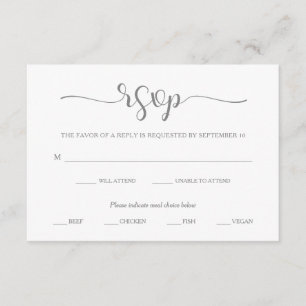 Elegancia simple Elección de comidas RSVP en bla