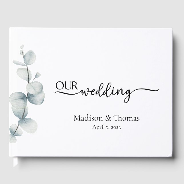 Elegancia Simple - Eucalipto - Libro de Invitados (Anverso)