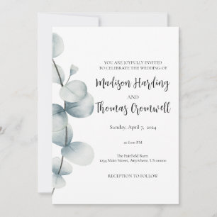 Elegancia simple - Eucalyptus - Invitaciones de bo
