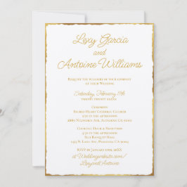 Elegancia simple Invitación a la boda de lujo Gold