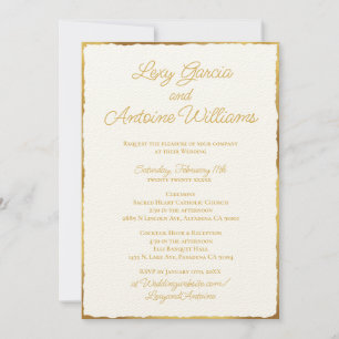 Elegancia simple Invitación a la boda de lujo Gold