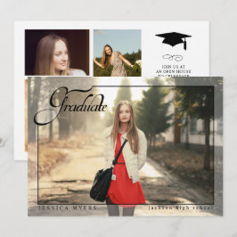 Elegancia simple, Invitaciones de fotos de graduac