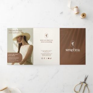 Elegancia Terrosa Logo Belleza, Folleto de Spa de