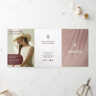 Elegancia Terrosa Logo Belleza, Spa Folleto Rosa