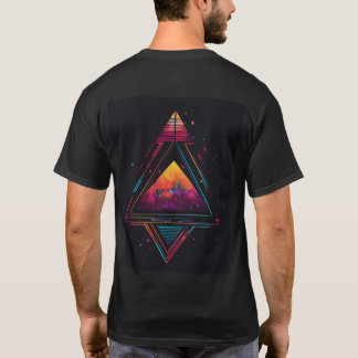 "Elegancia triangular: camiseta de geometría moder