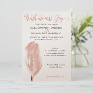 Elegancia Tropical Invitación de la flor rosa