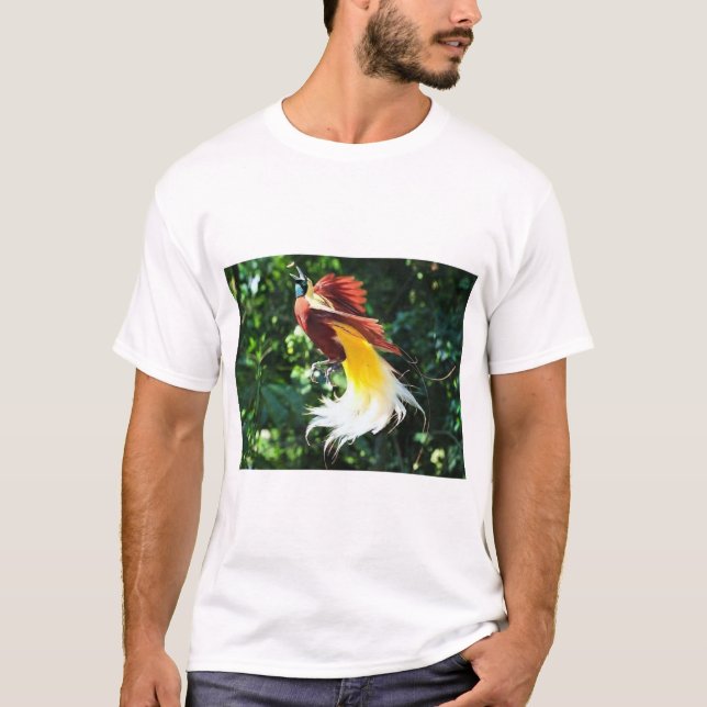 Elegancia tropical-pájaro de la camiseta de bellez (Anverso)