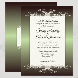 Elegancia verde Invitación a la boda tradicional