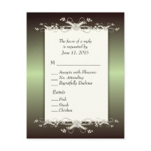 Elegancia verde RSVP con opción Entree
