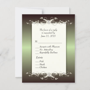 Elegancia verde RSVP con opción Entree