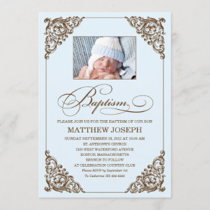 ELEGANCIA VINTAGE INVITACIÓN AL BAPTISMO