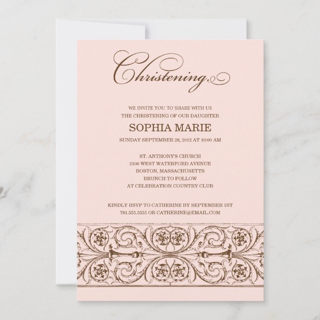 ELEGANCIA VINTAGE| INVITACIÓN DE CRISTENCIA (Anverso)