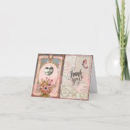 Elegancia vintage: Tarjeta de agradecimiento de lu