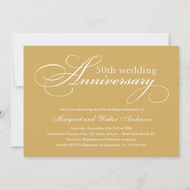 ELEGANT 50º | INVITACIÓN ANIVERSARIO DE BODAS (Anverso)