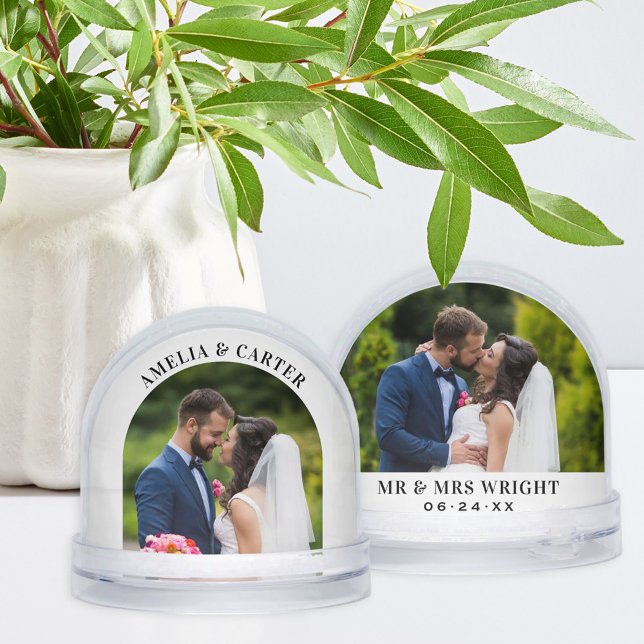 Elegant Arch Wedding Photo Snow Globe (Subido por el creador)