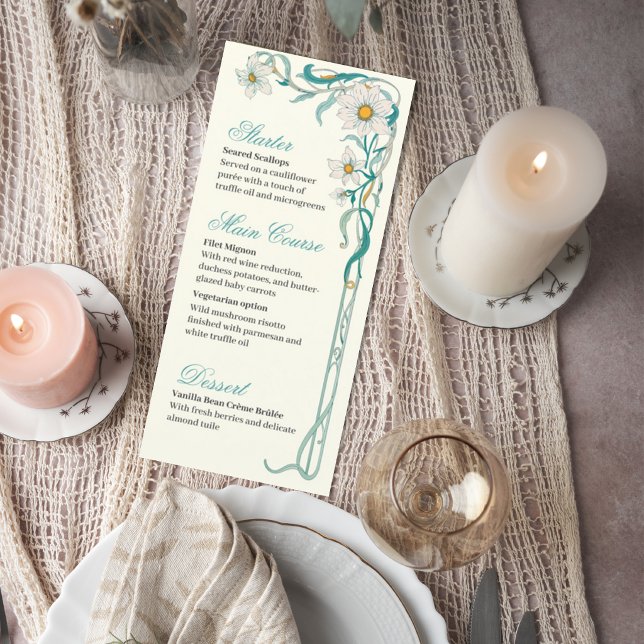 Elegant Art Nouveau Wedding Menu (Subido por el creador)