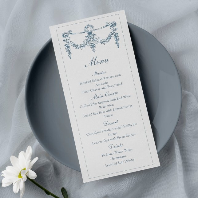 Elegant Baroque Ornament Wedding Menu (Subido por el creador)