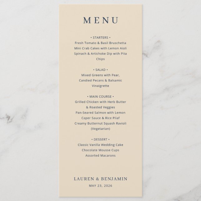 Elegant Beige Menu Template (Anverso)