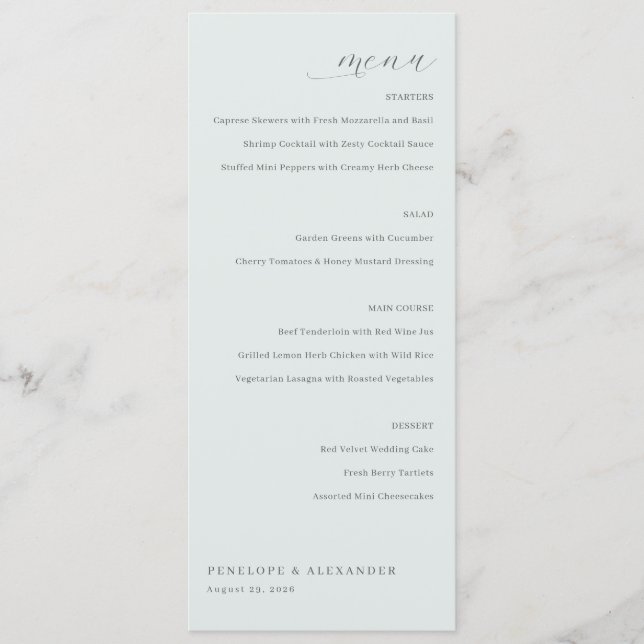 Elegant Beige Minimalist Menu (Anverso)