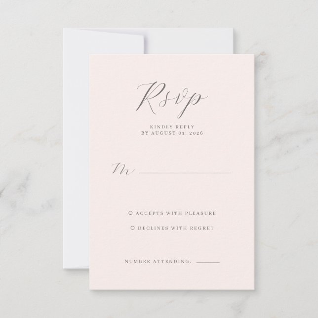 Elegant Beige Minimalist RSVP (Anverso)